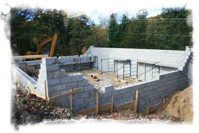 Cement blocks laid