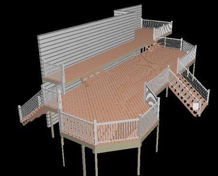 3D deck design view 3